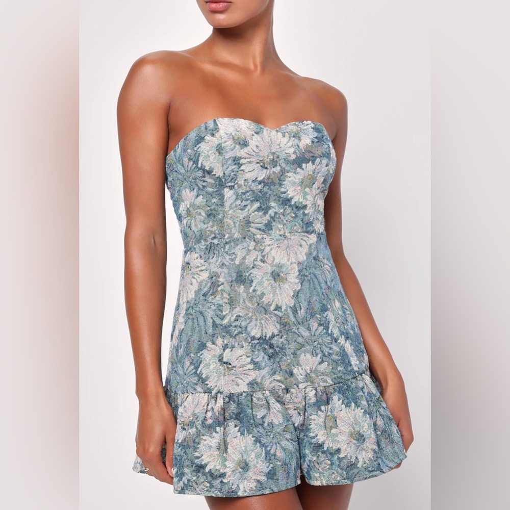 BRAND NEW Luna Floral Brocade Mini Dress Size Small